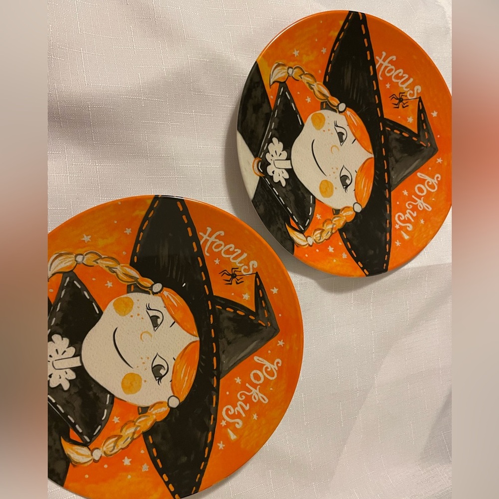 Pottery Barn Kids Halloween Witch Plates Hokus Pocus